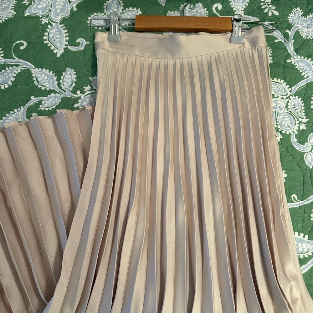 Elegant Beige Pleated Skirt